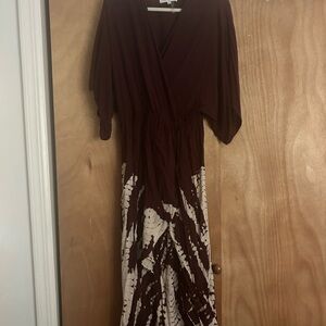 Young Fabulous & Broke Burgundy and Cream Maxi Dress